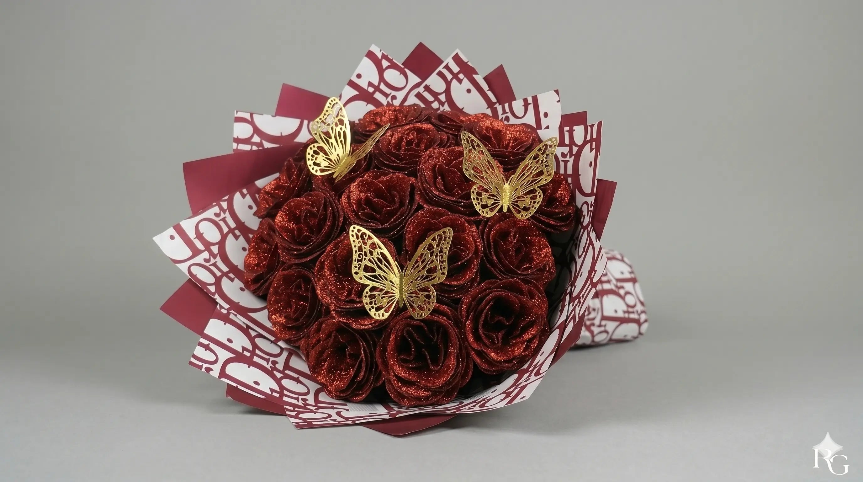 Vörös Örök Rózsacsokor Forever Rose
