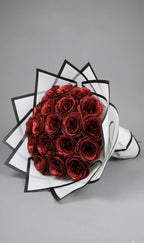 Vörös Örök Rózsacsokor Forever Rose