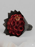 Vörös Örök Rózsacsokor Forever Rose