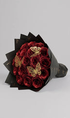 Vörös Örök Rózsacsokor Forever Rose