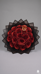 Vörös Örök Rózsacsokor Forever Rose