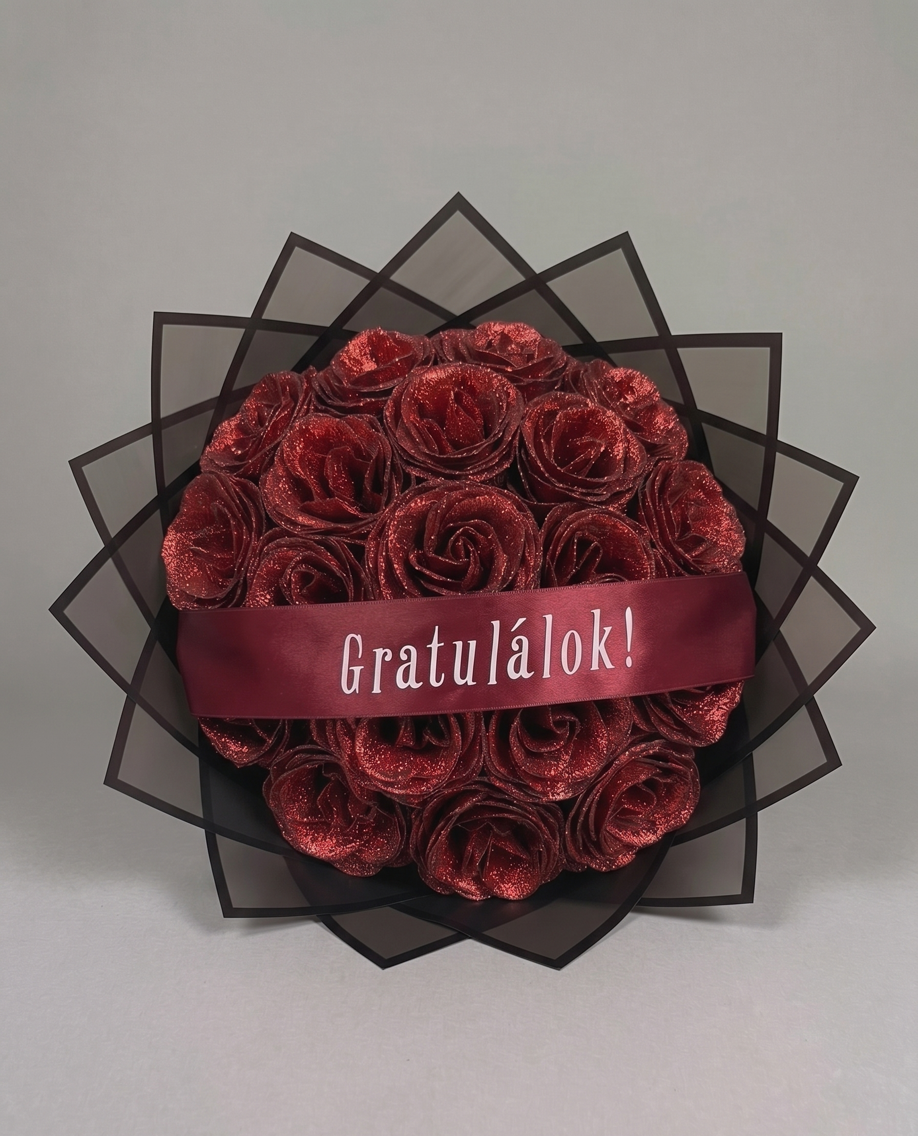 Vörös Örök Rózsacsokor Forever Rose