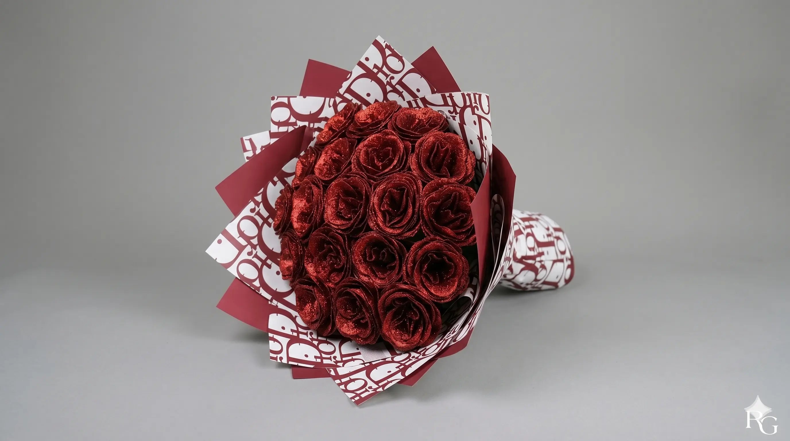 Vörös Örök Rózsacsokor Forever Rose