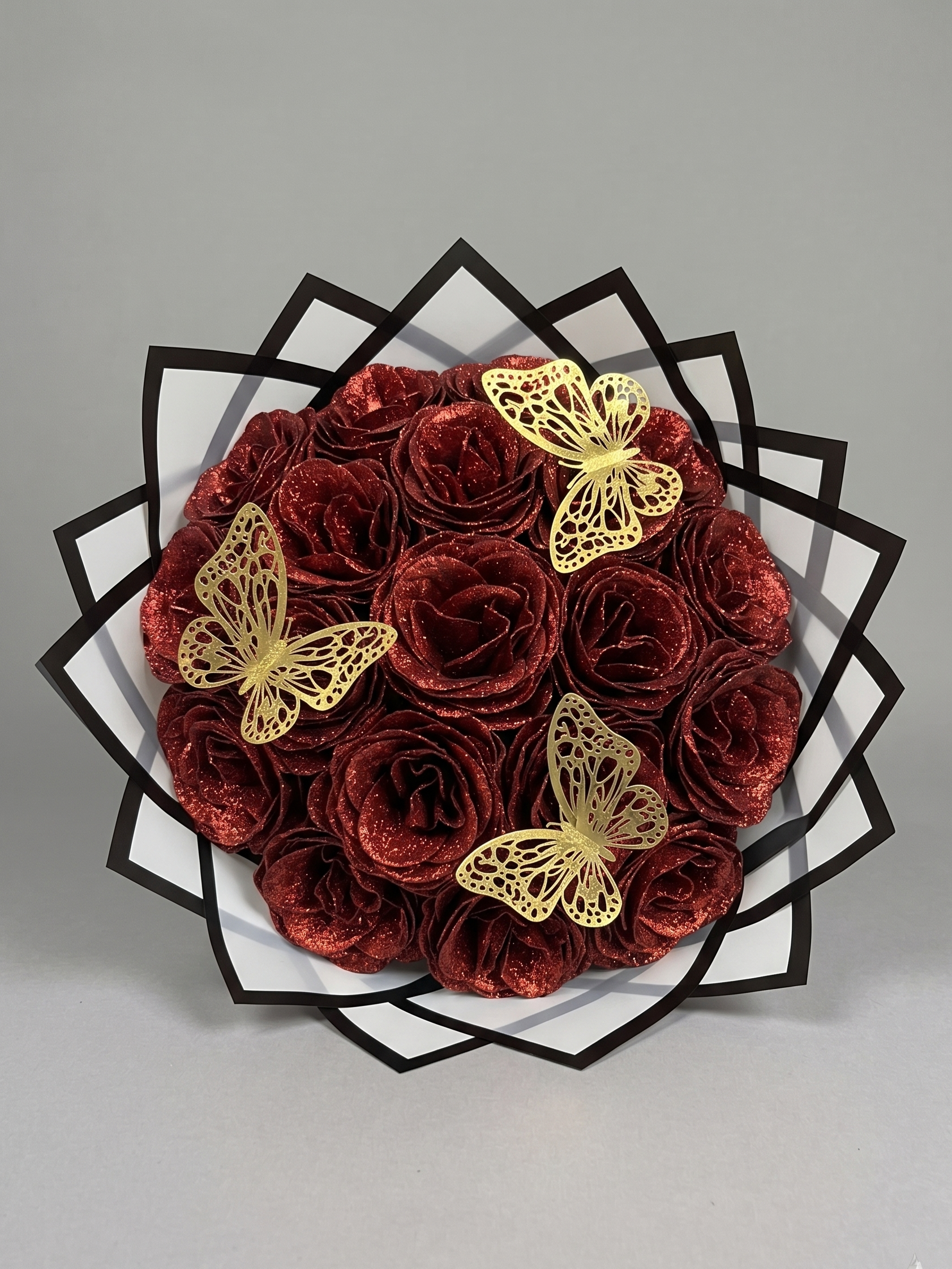 Vörös Örök Rózsacsokor Forever Rose