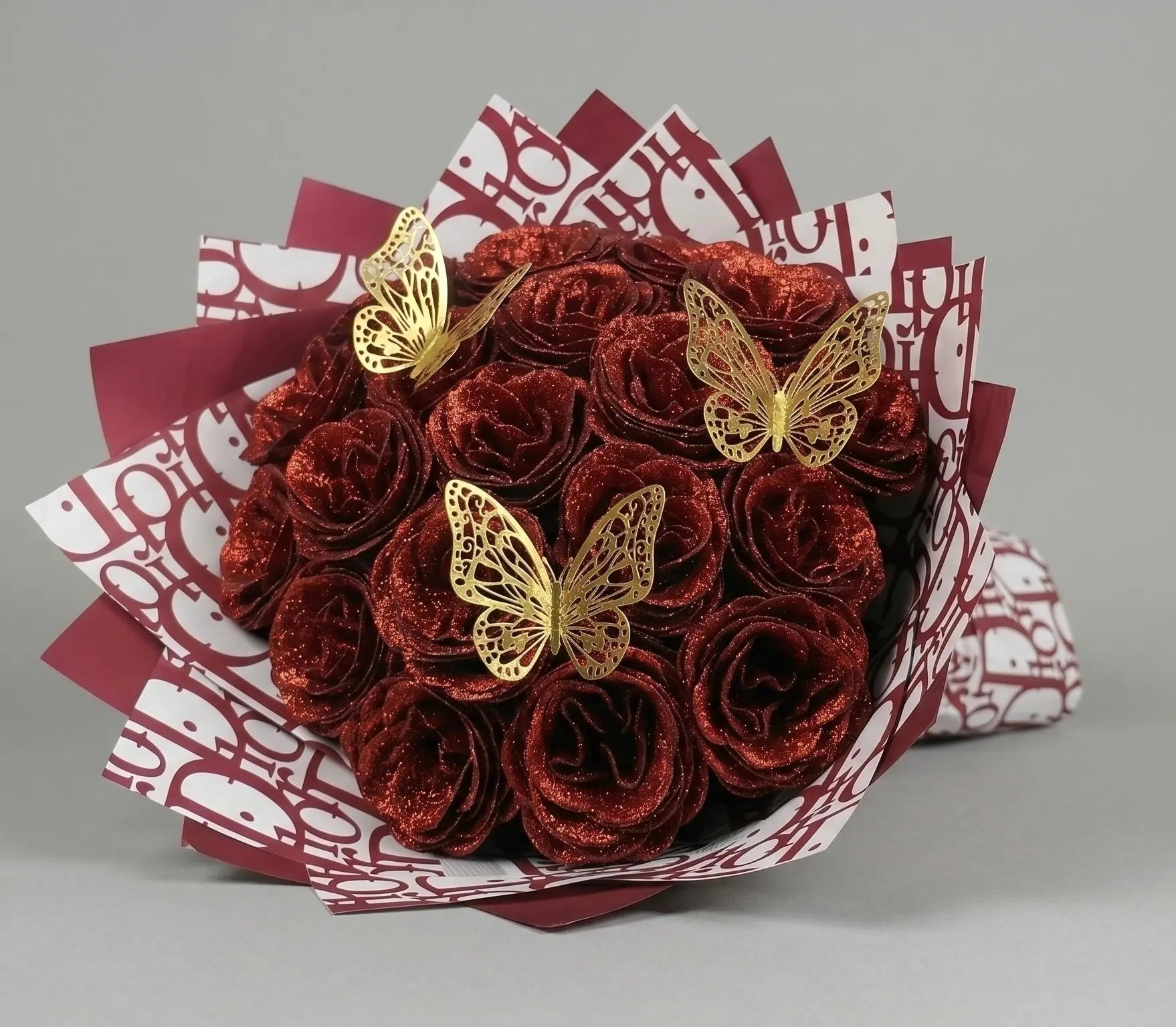 Vörös Örök Rózsacsokor Forever Rose
